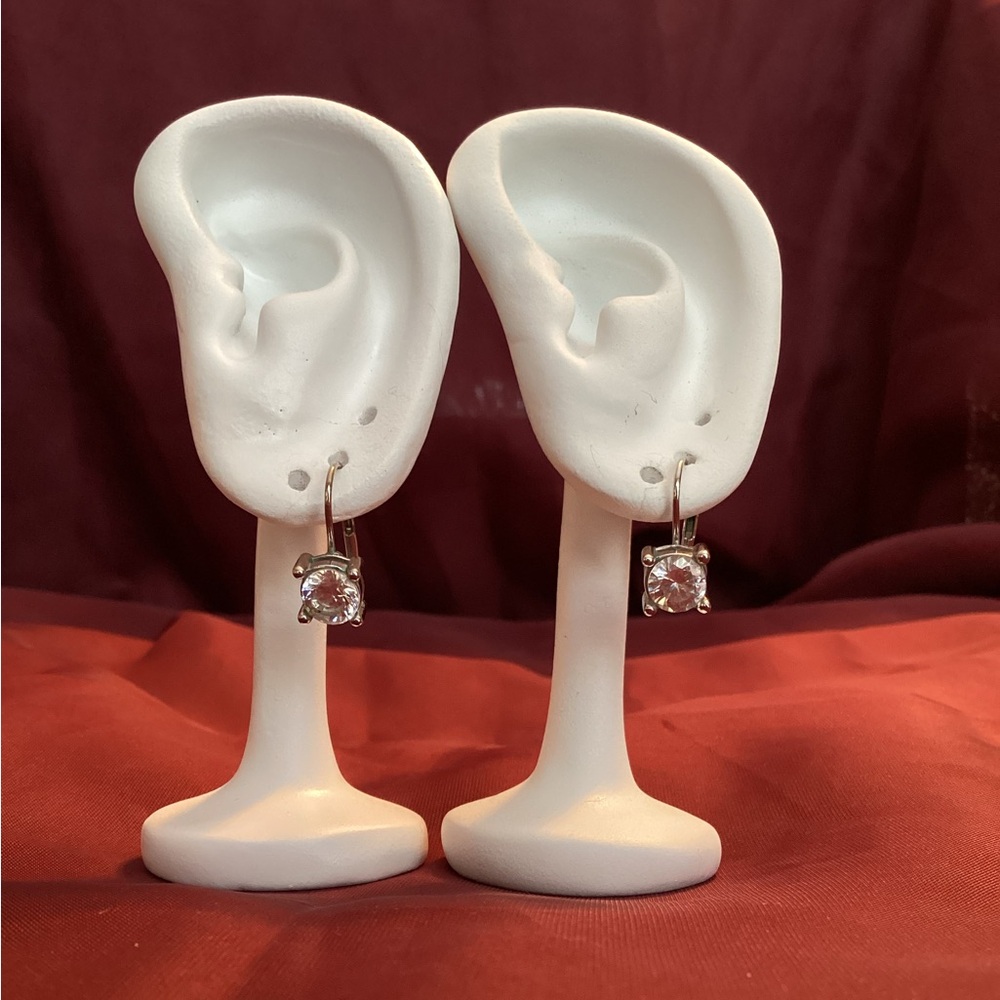 Cubic Zirconia Silver Drop Earrings